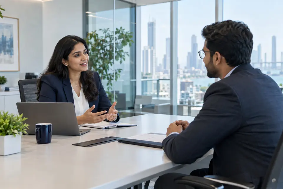 Recruiter interviewing a professional candidate